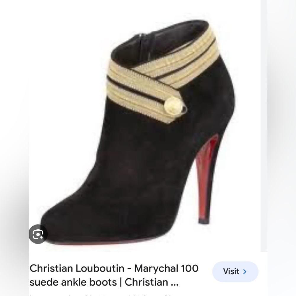 Brand New in Box: Christian Louboutin Marychal 100 Suede Ankle Bootie SZ:37